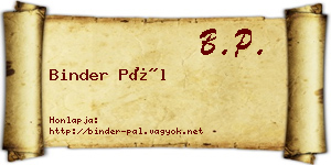 Binder Pál névjegykártya