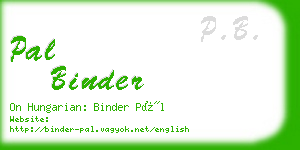 pal binder business card